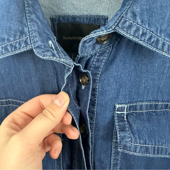 SOLD Banana Republic Saldo Utility Chambray Denim Jumpsuit NWT Size Large - Picture 11 of 17